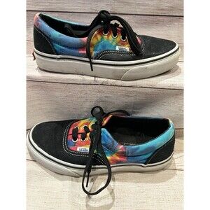 Vans Sneakers Tie Dye Black Skater Low Top Lace Up Canvas Size 6.5 Women 5 Men